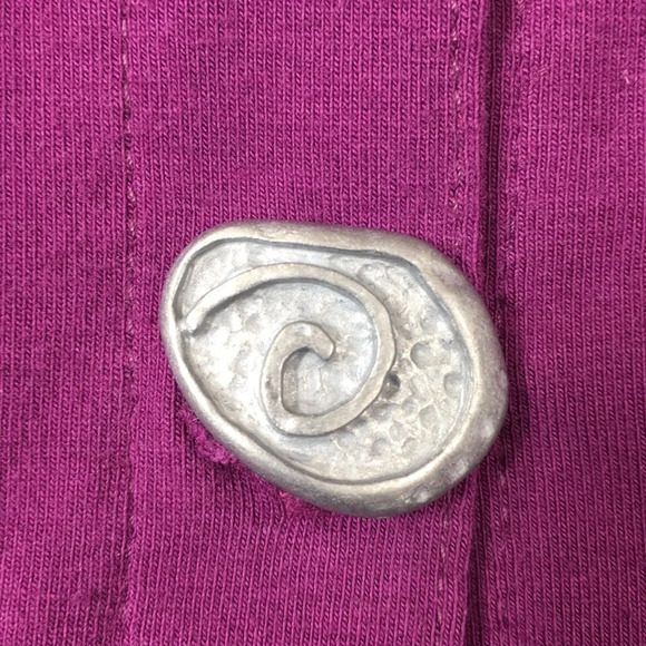 Neon Budhha Purple Button Front Shirt Long Sleeve - Picture 11 of 12